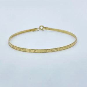 SOLID ITALIAN 14K YELLOW GOLD HERRINGBONE BRACELET
